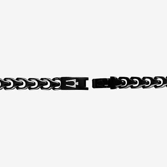 Bulova Mens Stainless Steel 8 1/2 Inch Solid Link Chain Bracelet