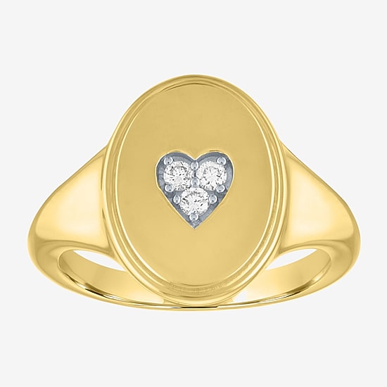 Diamond Addiction (G-H, I1-I2) Womens 1/10 CT. T.W. Lab Grown White Diamond 14K Gold Over Silver Heart Cocktail Ring