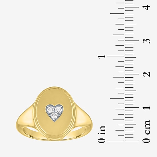 Diamond Addiction (G-H, I1-I2) Womens 1/10 CT. T.W. Lab Grown White Diamond 14K Gold Over Silver Heart Cocktail Ring
