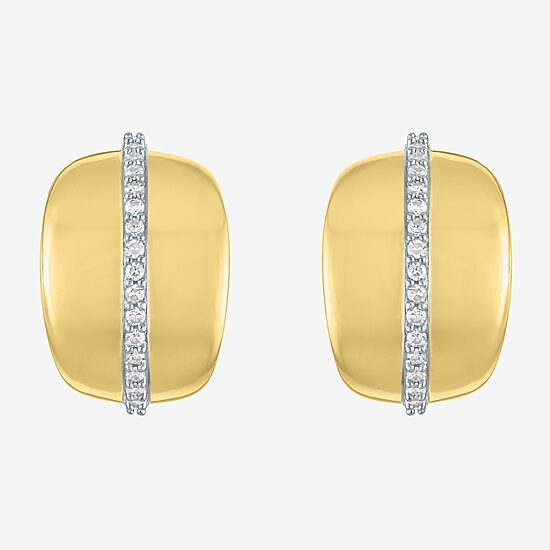 Diamond Addiction (G-H, I1-I2) Womens 1/4 CT. T.W. Lab Grown White Diamond 14K Gold Over Silver Sterling Silver 16.7mm Hoop Earrings