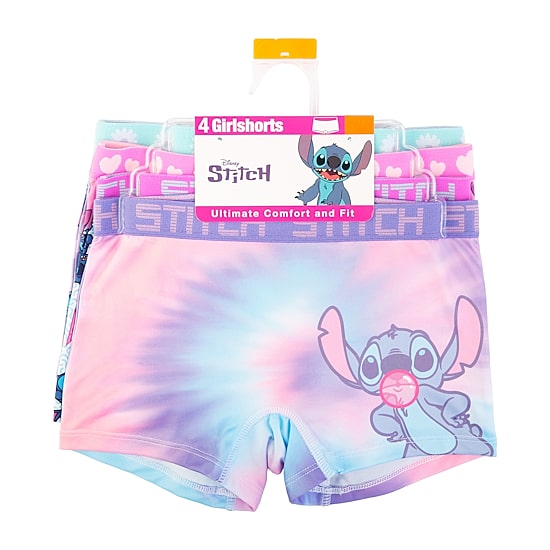 Little & Big Kid Girls Lilo & Stitch 4 Pack Multi-Pack Boyshort Panty Gabp61007