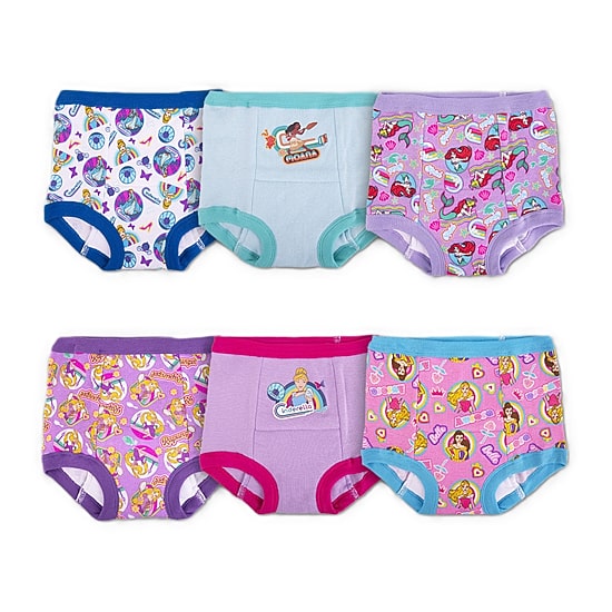 Toddler Girls Princess 6 Pack Brief Panty Gtp7135, Color: Multi - JCPenney