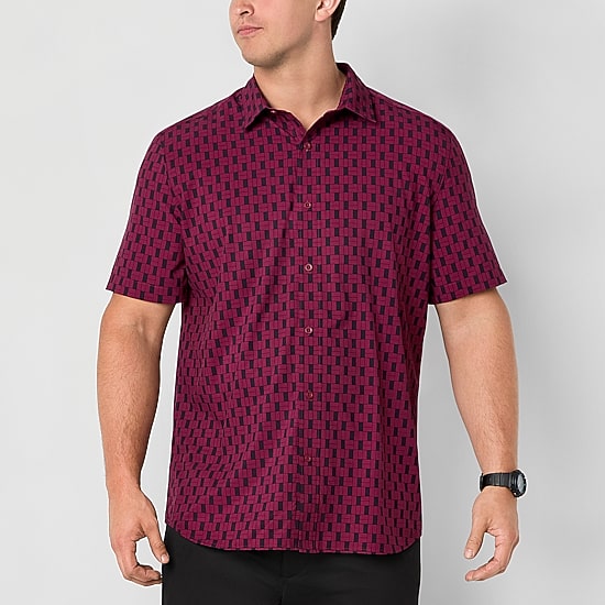 Stylus Mens Short Sleeve Classic Fit Big and Tall Button-Down Shirt