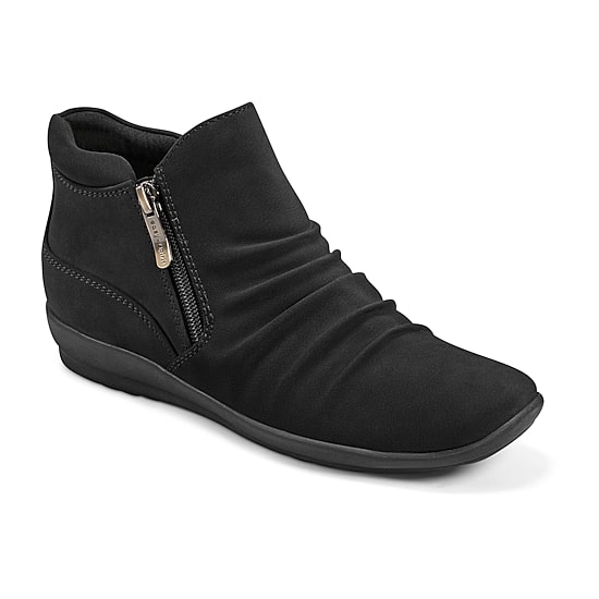 Easy Spirit Womens Aleta Ruched Flat Heel Booties
