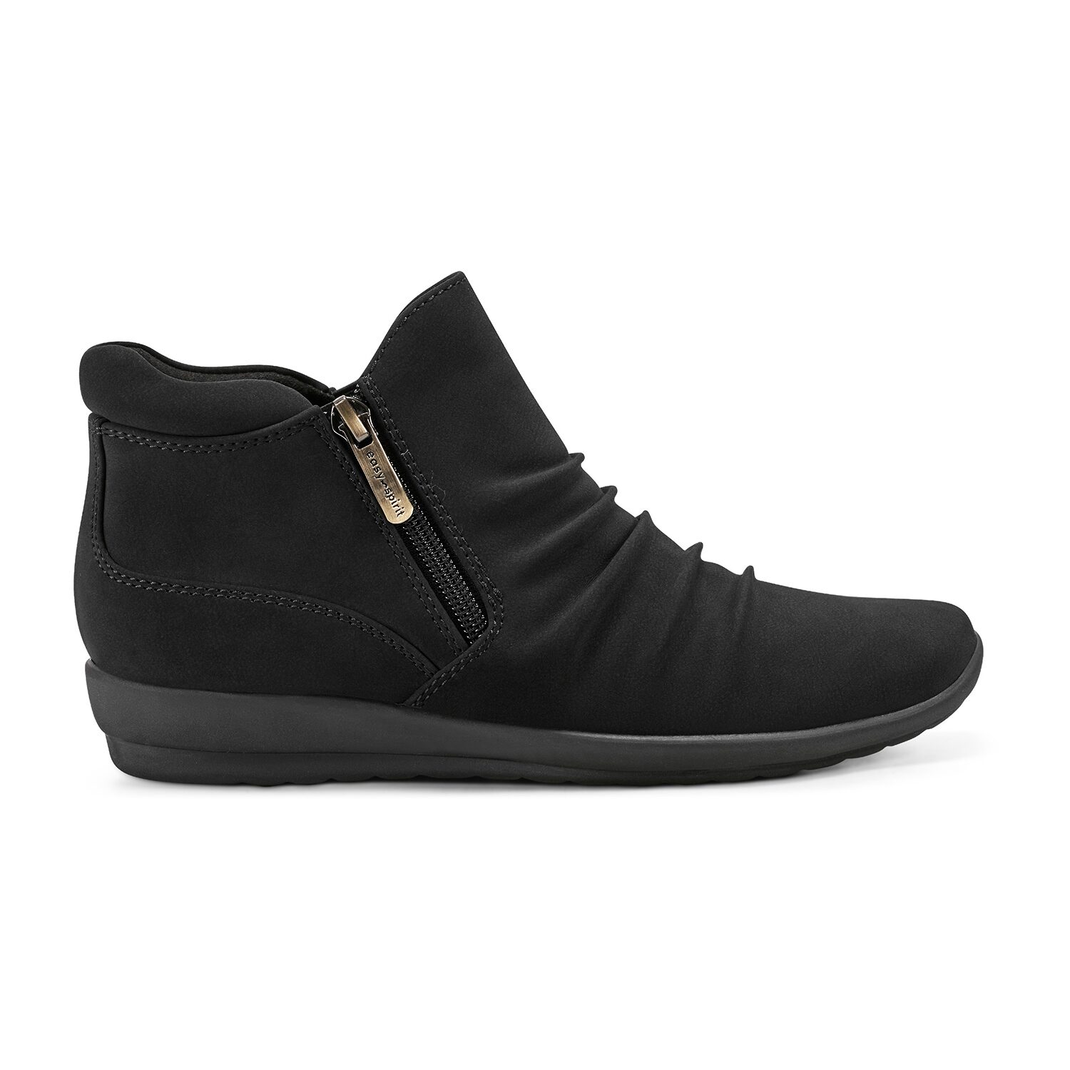 Easy Spirit Womens Aleta Ruched Flat Heel Booties