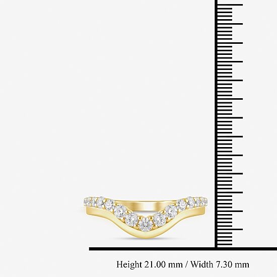 (I / Si2) Womens 1/2 CT. T.W. Lab Grown White Diamond 10K Gold Round Wedding Ring Enhancer