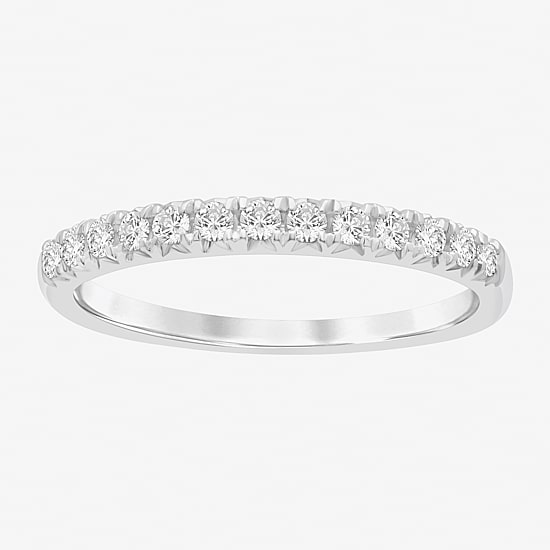 (I/Si2) Womens 1/4 CT. T.W. Lab Grown White Diamond Platinum Wedding Band