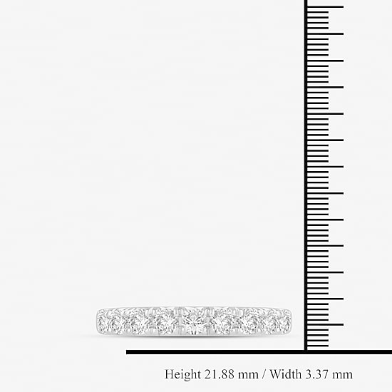 (I/Si2) Womens 2MM 1 CT. T.W. Lab Grown White Diamond Platinum Wedding Band