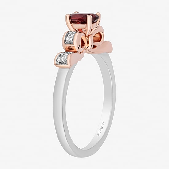 Enchanted Disney Fine Jewelry Snow White(I,I2) Womens 3/4 CT. T.W. Genuine Red Garnet 14K Rose Gold Over Silver Sterling Silver Oval Snow White Cocktail Ring