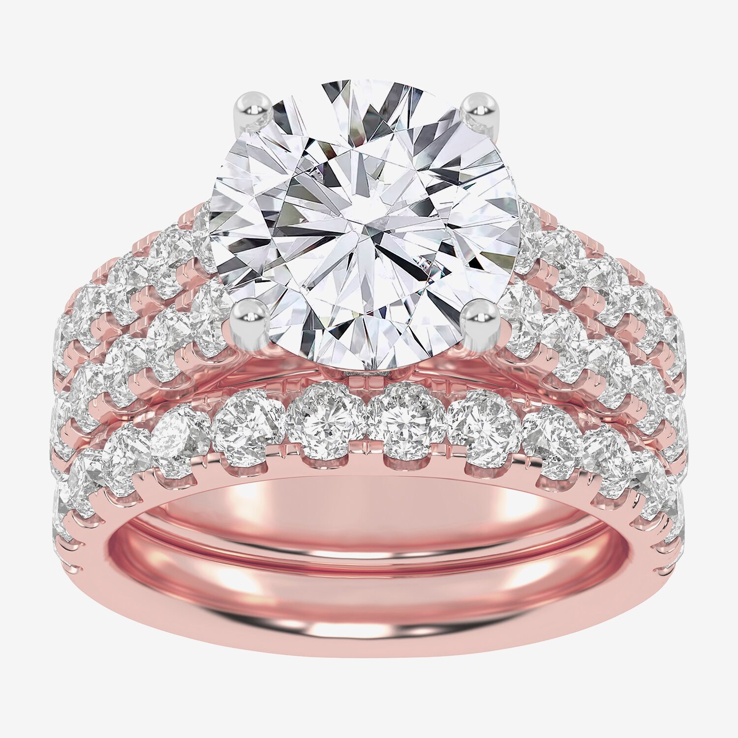 Signature By Modern Bride (H-I / Si1-Si2) Womens 5 CT. T.W. Lab Grown White Diamond 14K Gold Round Bridal Set