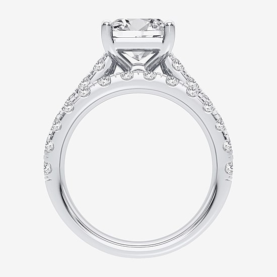 (H-I / SI1-SI2) Signature By Modern Bride Womens 5 CT. T.W. Lab Grown White Diamond in 14K Gold Emerald Bridal Set