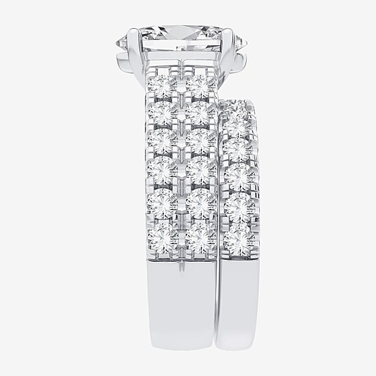 (H-I / SI1-SI2) Signature By Modern Bride Womens 5 CT. T.W. Lab Grown White Diamond in 14K Gold Oval Bridal Set