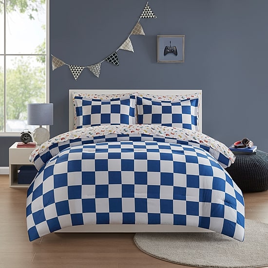 INK+IVY Kids Asher Checkered Complete Bedding Set with Sheets