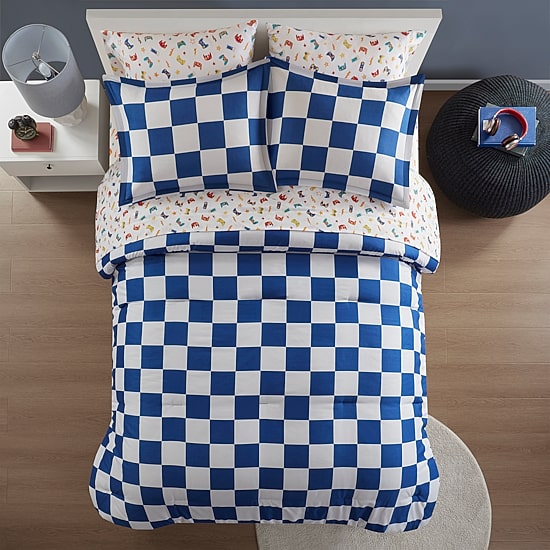 INK+IVY Kids Asher Checkered Complete Bedding Set with Sheets
