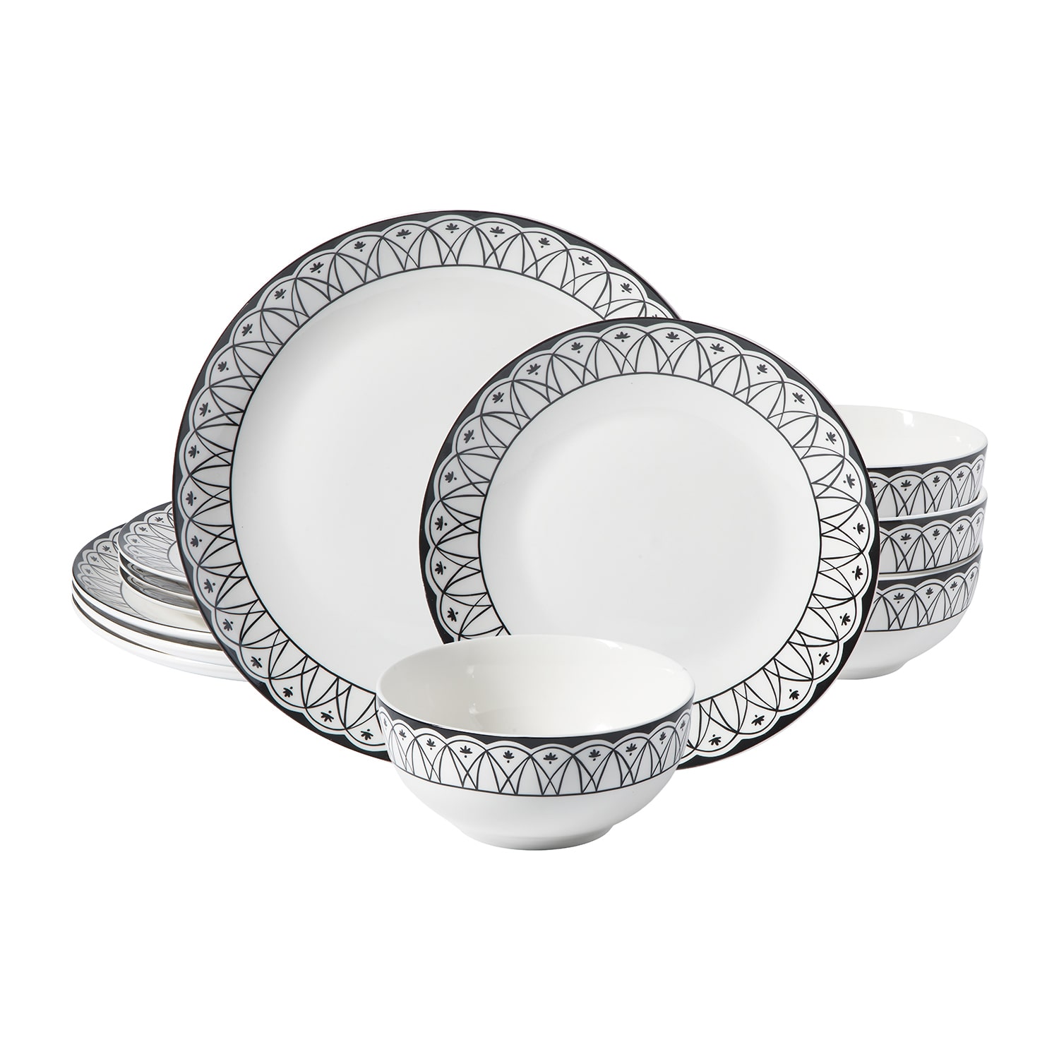 Martha Stewart Midnight Louts 12-pc. Dinnerware Set