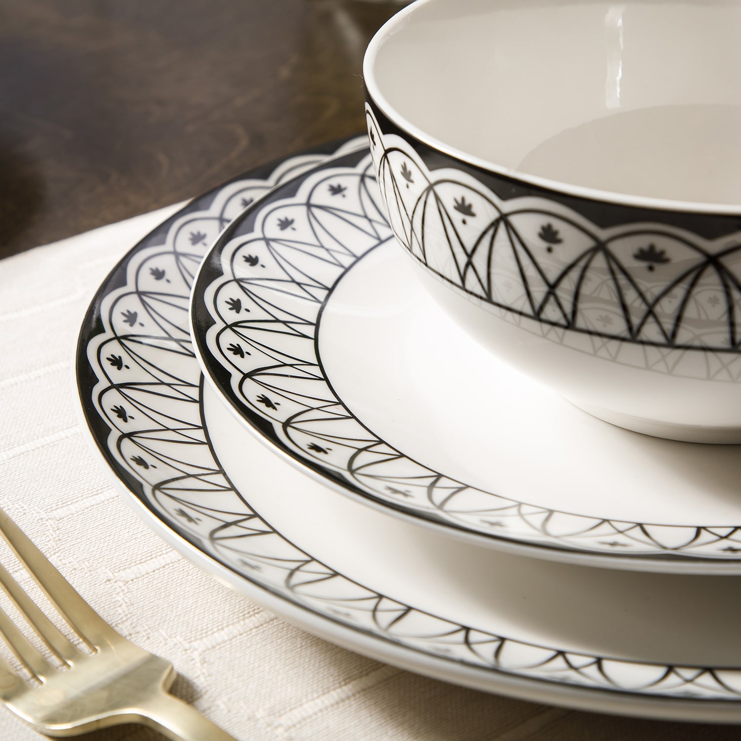Martha Stewart Midnight Louts 12-pc. Dinnerware Set