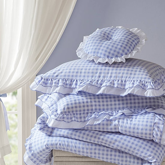 Intelligent Design Iris Gingham Double Ruffle 4-pc. Comforter Set with Throw Pillow