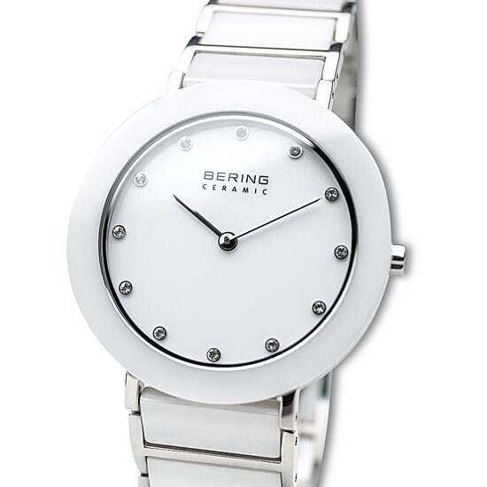 Bering Womens White Ceramic Bracelet Watch-11435-754