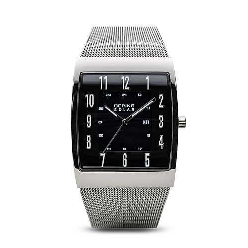 Bering Solar Mens Gray Stainless Steel Bracelet Watch 16433-002 In No Color