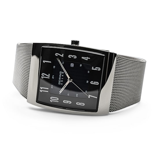Bering Solar Mens Gray Stainless Steel Bracelet Watch 16433-002