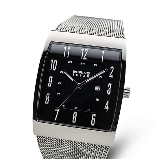 Bering Solar Mens Gray Stainless Steel Bracelet Watch 16433-002