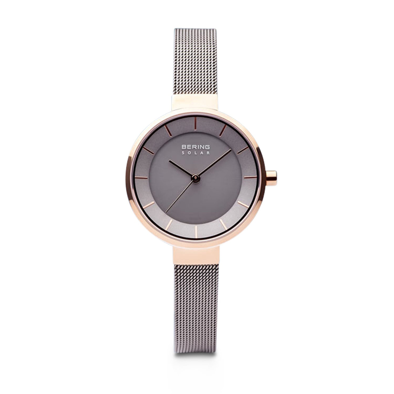 Bering Slim Solar Womens Two Tone Stainless Steel Bracelet Watch 14631-369