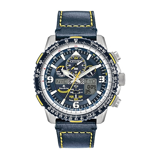 Citizen Promaster Skyhawk A-T Mens Blue Leather Strap Watch Jy8078-01l