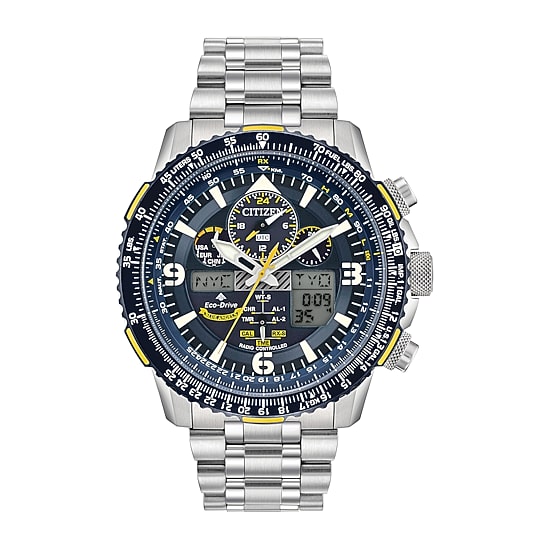Citizen Promaster Skyhawk A-T Mens Silver Tone Stainless Steel Bracelet Watch Jy8078-52l