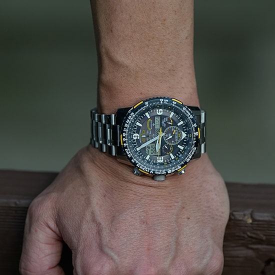 Citizen Promaster Skyhawk A-T Mens Silver Tone Stainless Steel Bracelet Watch Jy8078-52l