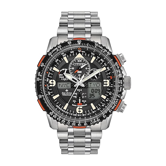 Citizen Promaster Skyhawk A-T Mens Silver Tone Bracelet Watch Jy8108-53e