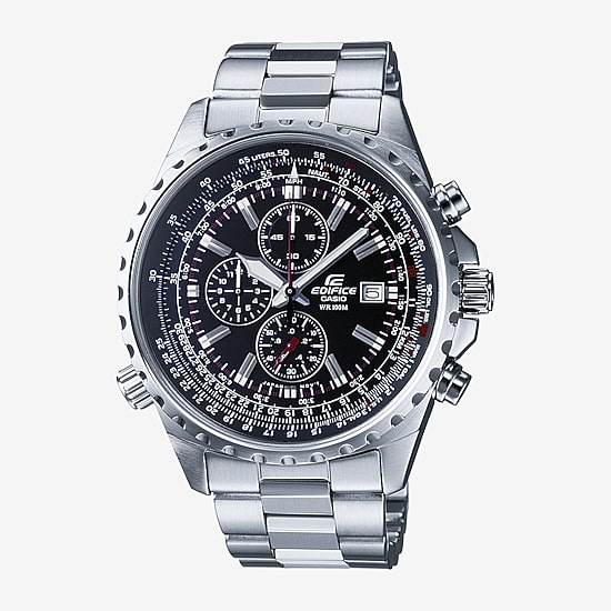 Casio Edifice Mens Chronograph Silver Tone Stainless Steel Bracelet Watch Ef527d-1av