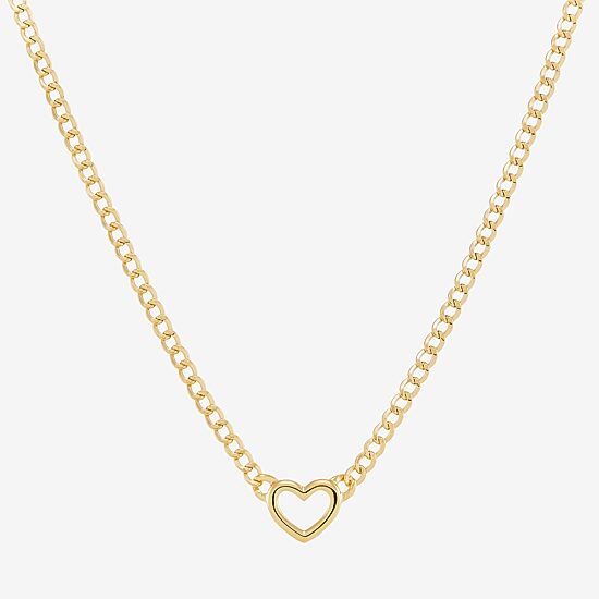 Gold Addiction Womens 14K Gold Heart 18 Inch Pendant Necklace