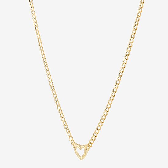 Gold Addiction Womens 14K Gold Heart 18 Inch Pendant Necklace