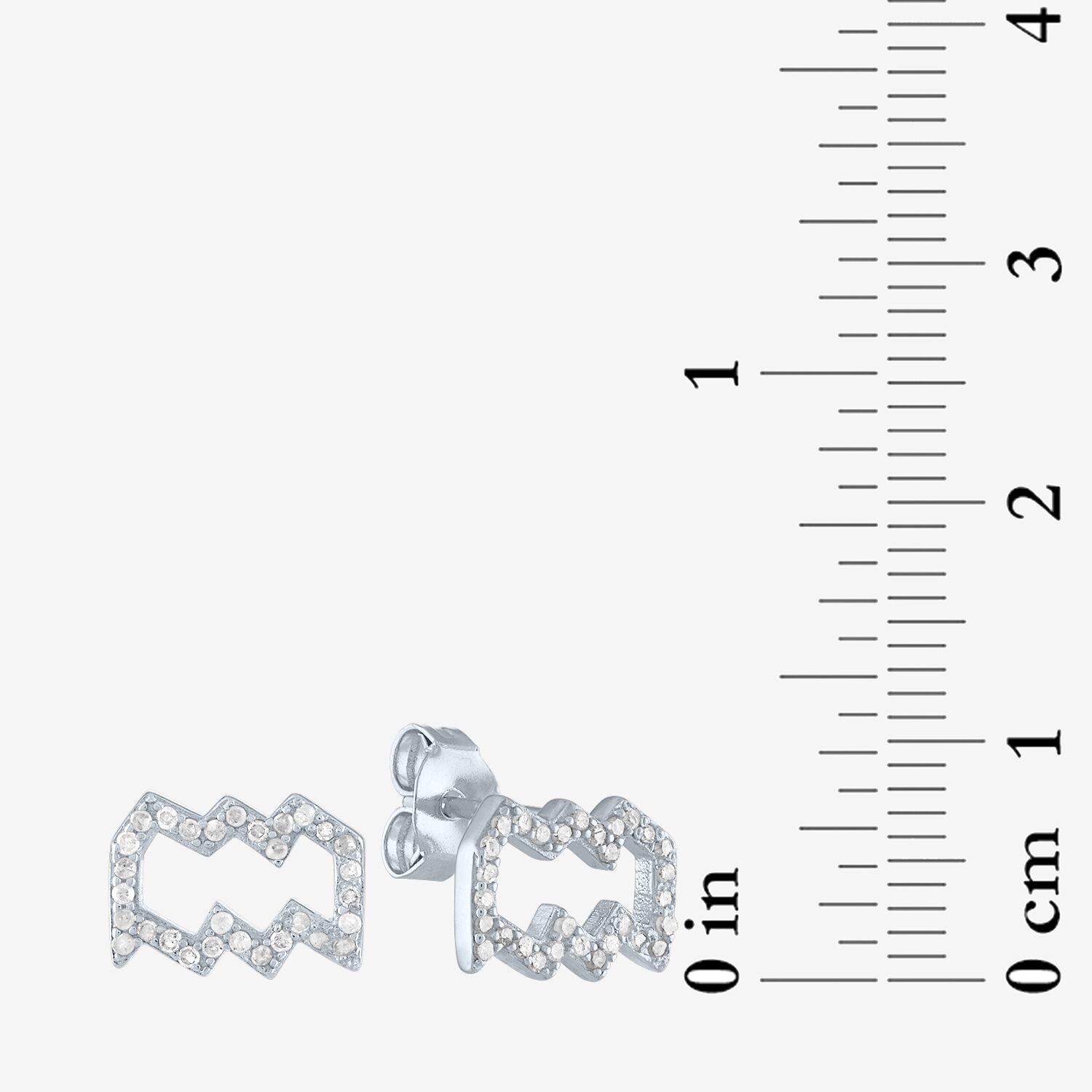Diamond Addiction Lab-Grown (G-H / SI2-I1) Zodiac Stud Earrings Sterling Silver