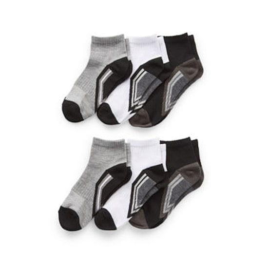 Xersion Little & Big Kid Boys 6 Pair Quarter Ankle Socks