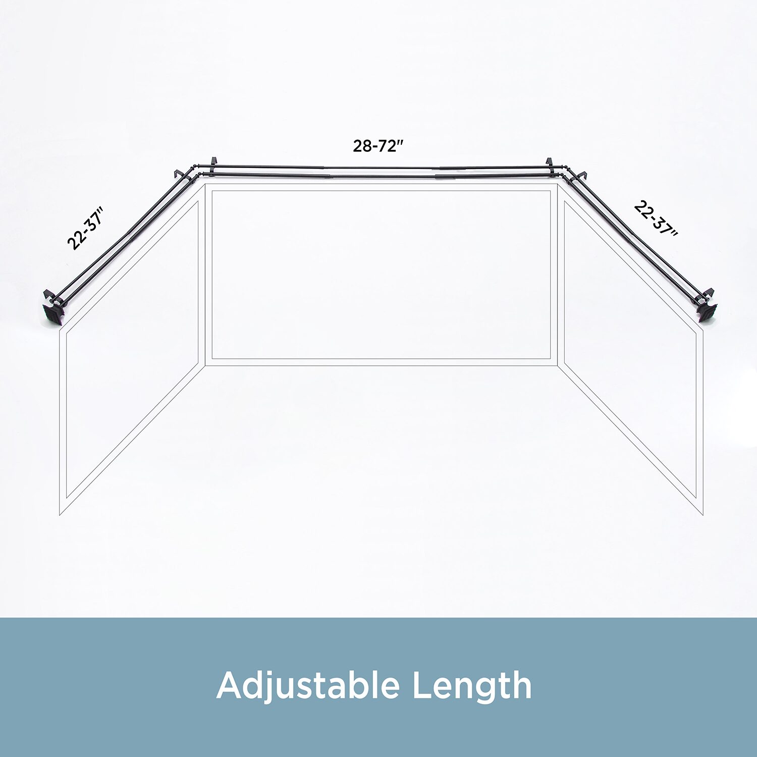 Kenney Mission Square Double Bay Window Rod