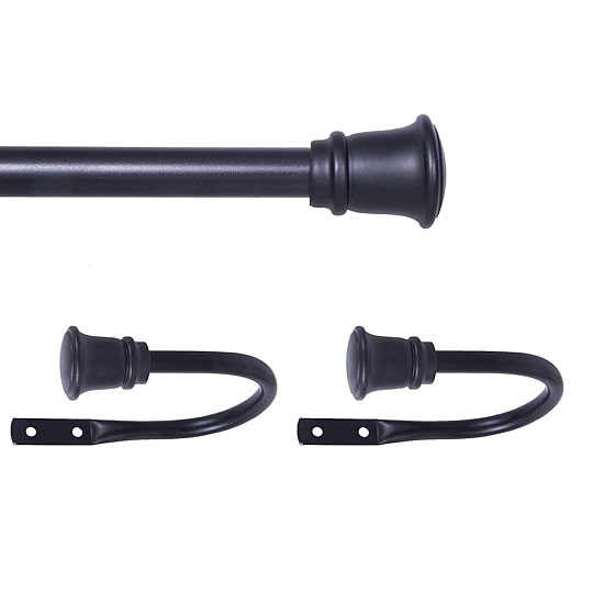 Kenney Trumpet Decorative Curtain Rod & Holdback Set 5/8 IN Adjustable Curtain Rod