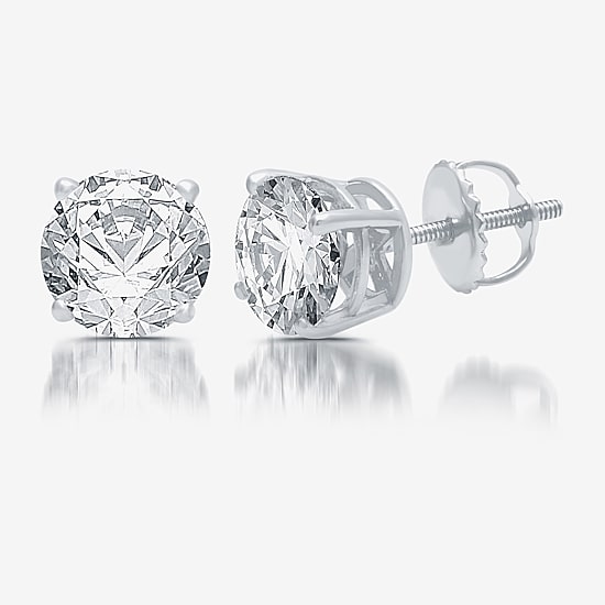 Ever Star (G / VS2) 2 CT. T.W. Lab Grown White Diamond 14K Gold 6.3mm Round Stud Earrings