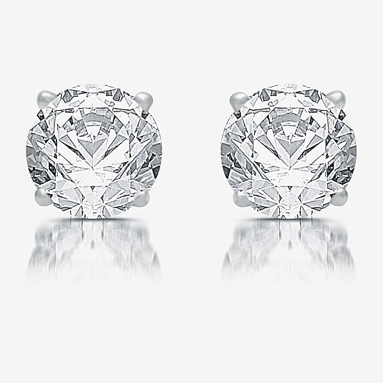 Ever Star (G / VS2) 2 CT. T.W. Lab Grown White Diamond 14K Gold 6.3mm Round Stud Earrings