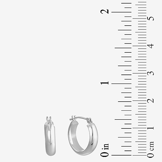 14K White Gold Hoop Earrings