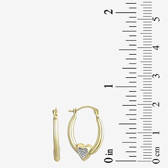 Womens 14K Two Tone Gold 17mm Round Hoop Earrings