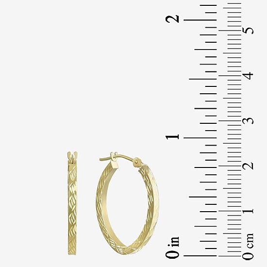 Diamond-Cut 14K Gold 18mm Hoop Earrings  