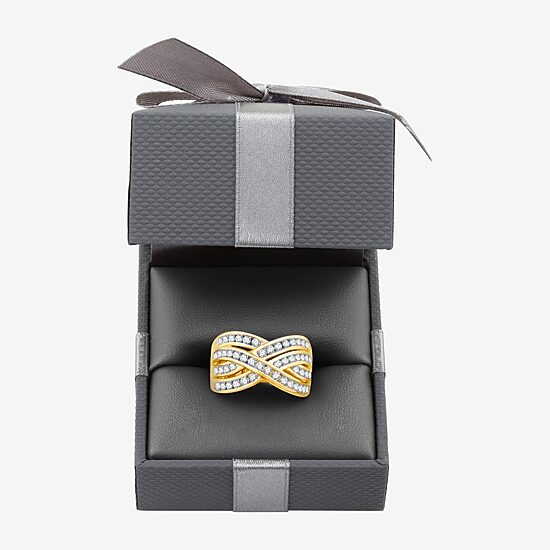 Womens 1 CT. T.W. Lab Grown White Diamond 14K Gold Over Silver Sterling Silver Band