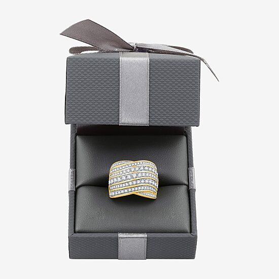 Womens 1 1/2 CT. T.W. Lab Grown White Diamond 14K Gold Over Silver Band