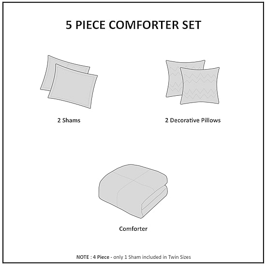 Intelligent Design Ensley Jacquard 100% Cotton Comforter Set with Decorative Pillows