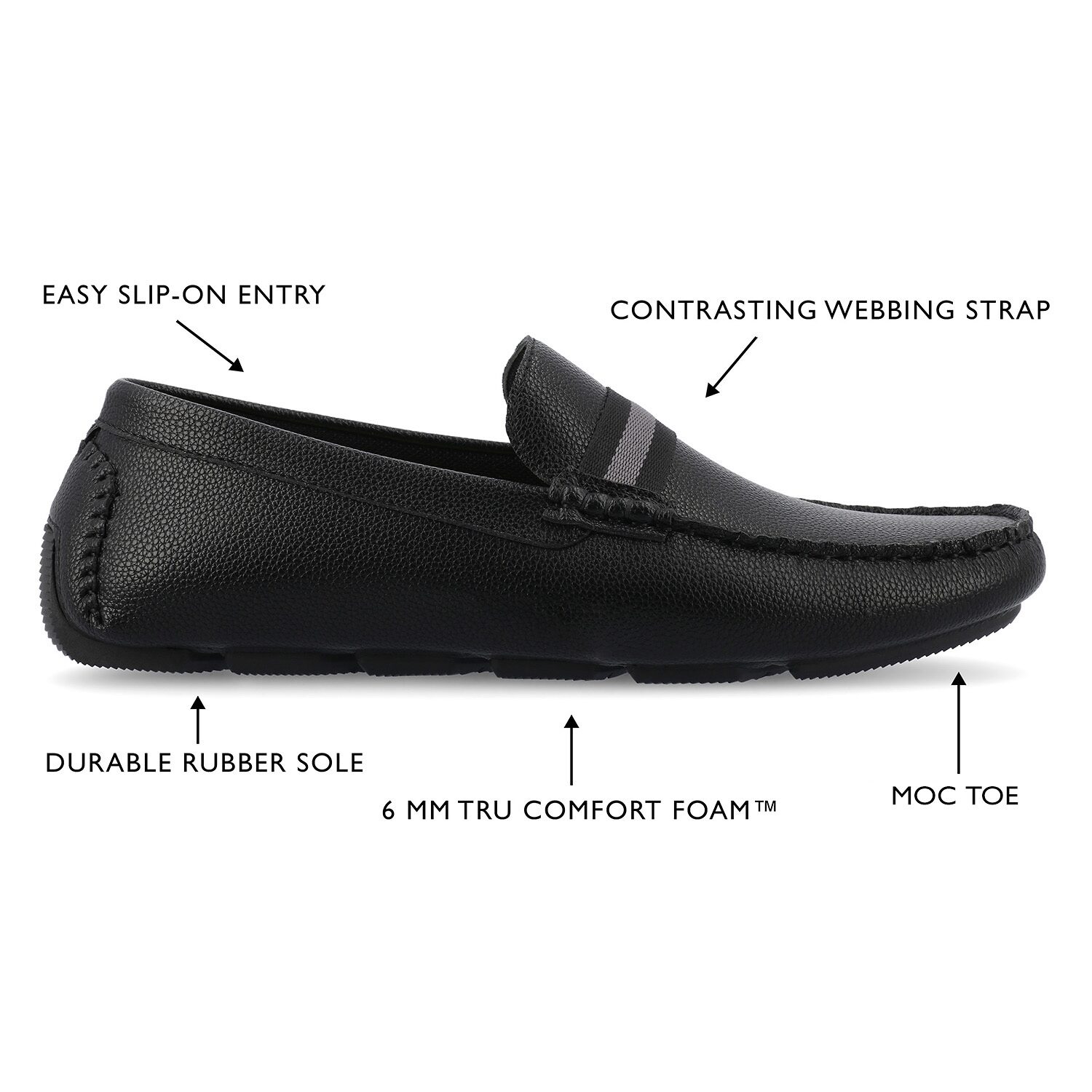Vance Co Griffin Mens Moc Closed Toe Loafers
