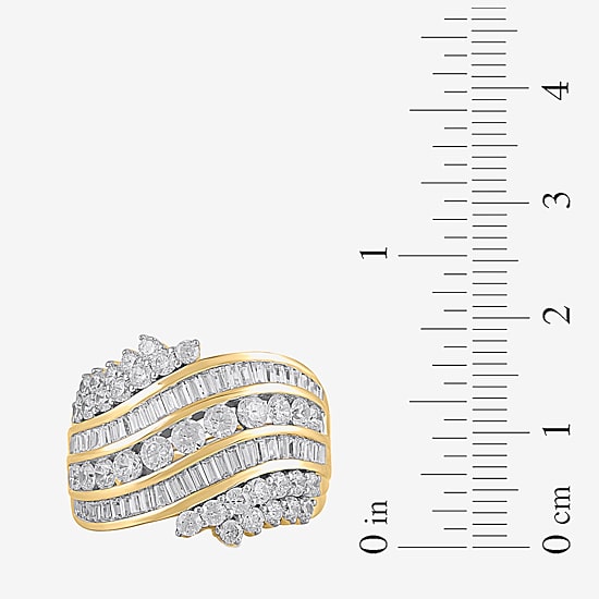 Womens 2 CT. Lab Grown White Diamond 10K Gold Band
