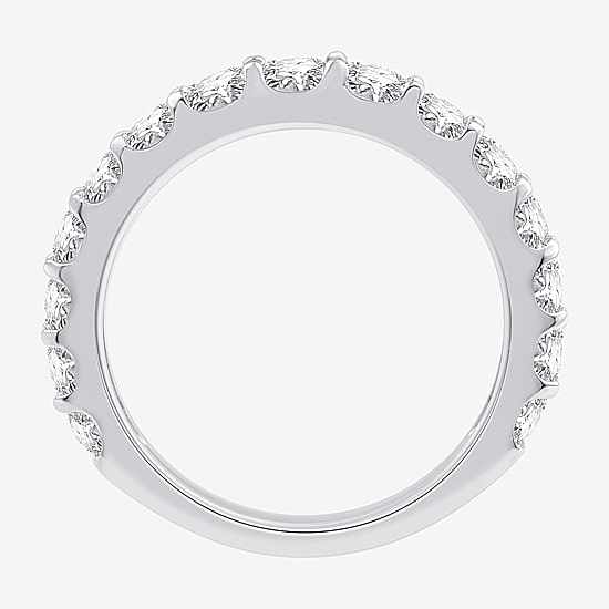 (G / Si1-Si2) Womens 1 1/2 CT. T.W. Lab Grown White Diamond 10K Gold Wedding Band