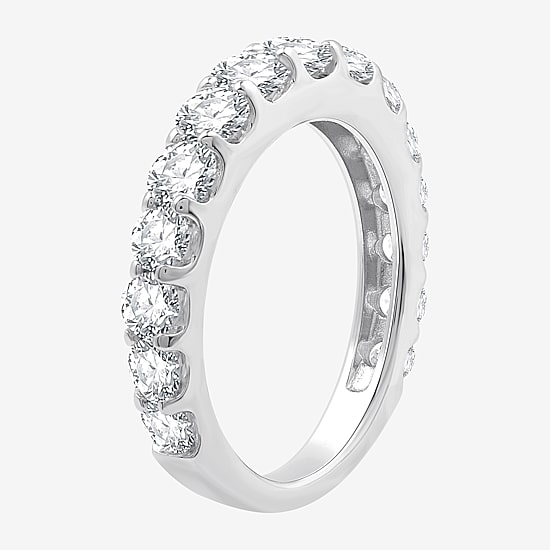 (G / Si1-Si2) Womens 2 CT. T.W. Lab Grown White Diamond 10K Gold Wedding Band