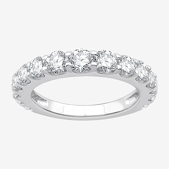 (G / Si1-Si2) Womens 2 CT. T.W. Lab Grown White Diamond 10K Gold Wedding Band